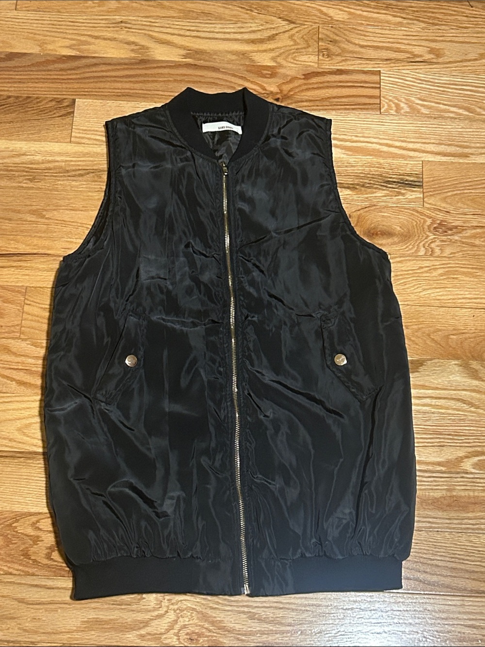 Sans Souci Black Sleeveless Bomber Vest